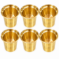 Brass Drinking Glass Set of 6 | Traditional Brass Tumbler Set | Golden Water Glass