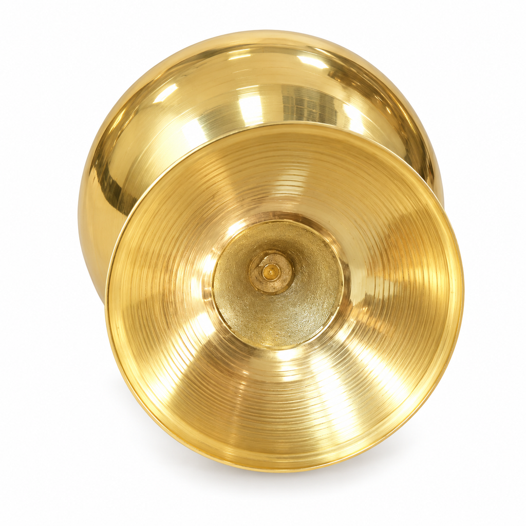Brass Pooja Diya | Traditional Brass Deepak | Golden Oil Lamp for Mandir