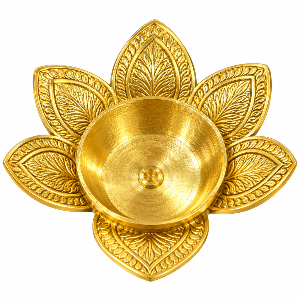 Brass Lotus Flower Diya