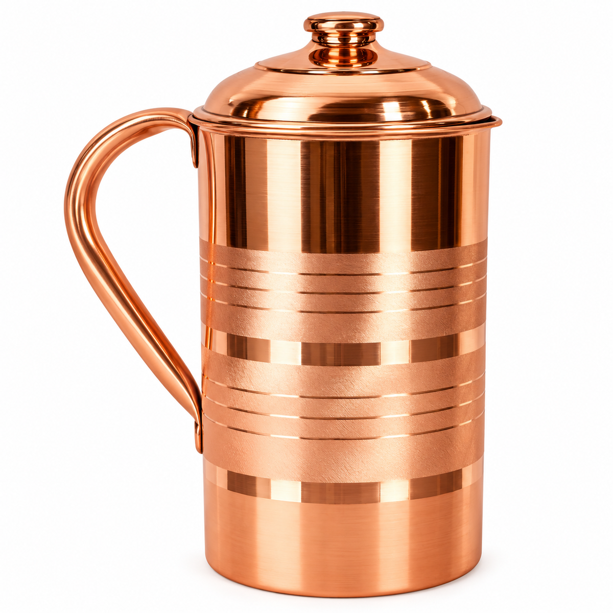 Pure Copper Mug with Lid & Handle | Traditional Copper Drinking Cup