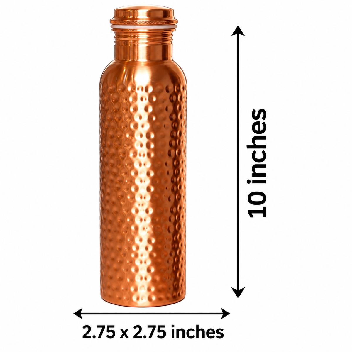 Pure Copper Hammered Water Bottle