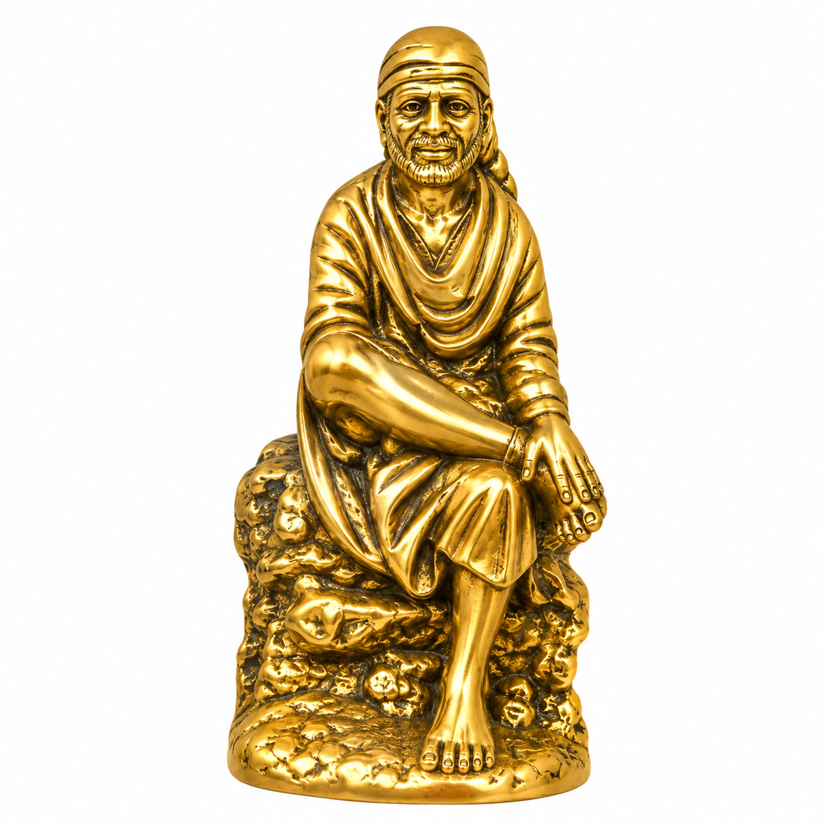 Brass Sai Baba Idol | Shirdi Sai Baba Murti for Home Temple & Pooja