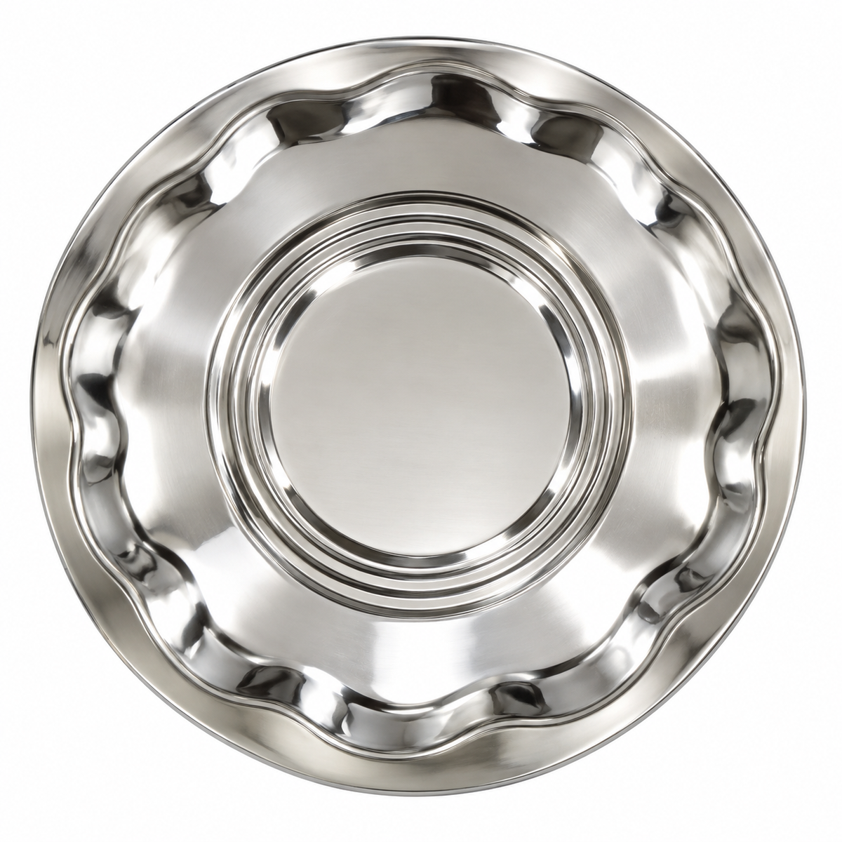 Title: Stainless Steel Designer Round Plate