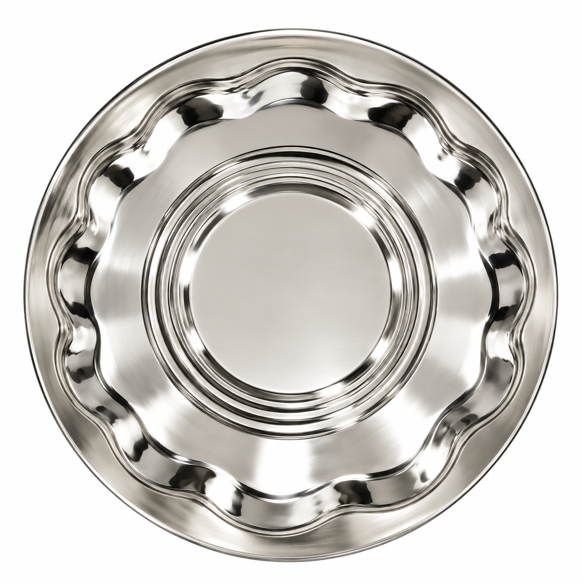 Title: Stainless Steel Designer Round Plate
