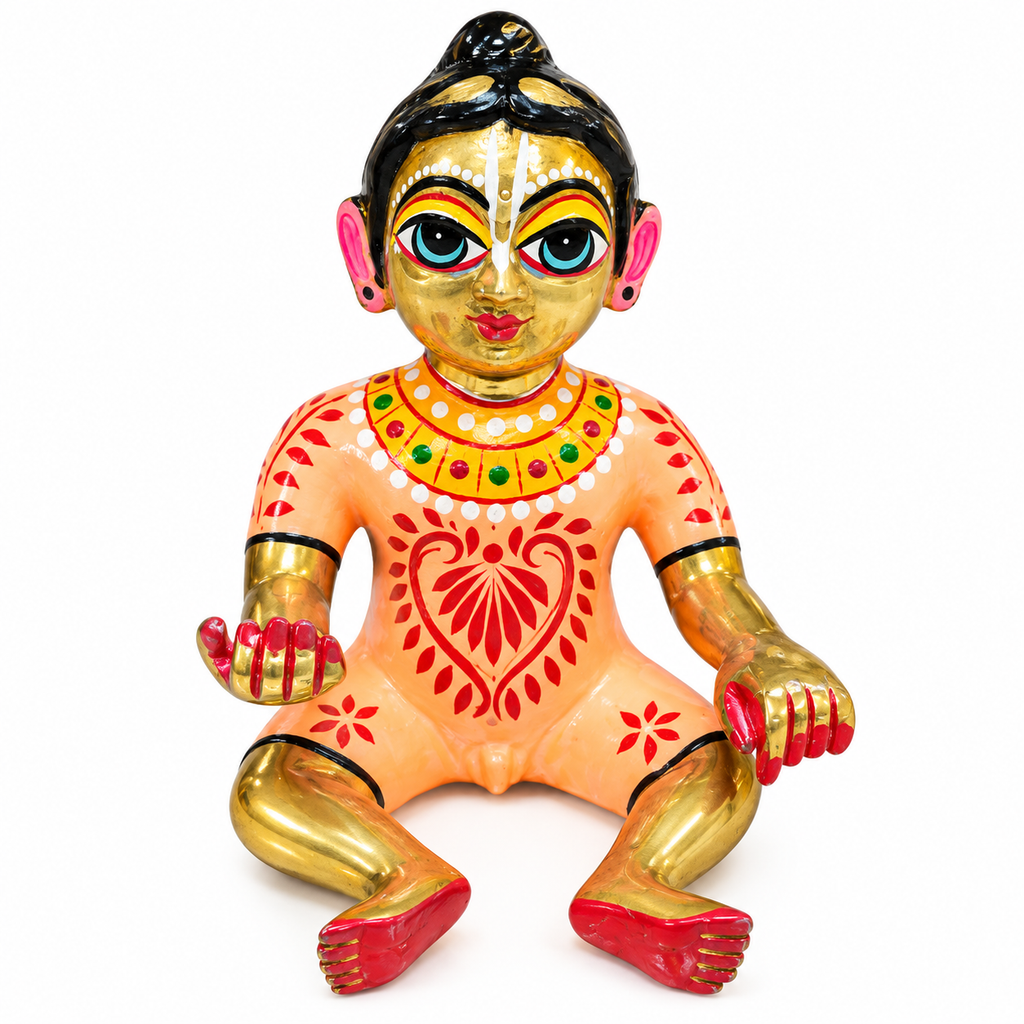 Hand Painted Brass Bal Gopal Idol