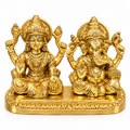 Brass Lakshmi Ganesh Idol Set – Laxmi Ganesh Murti on Decorative Base
