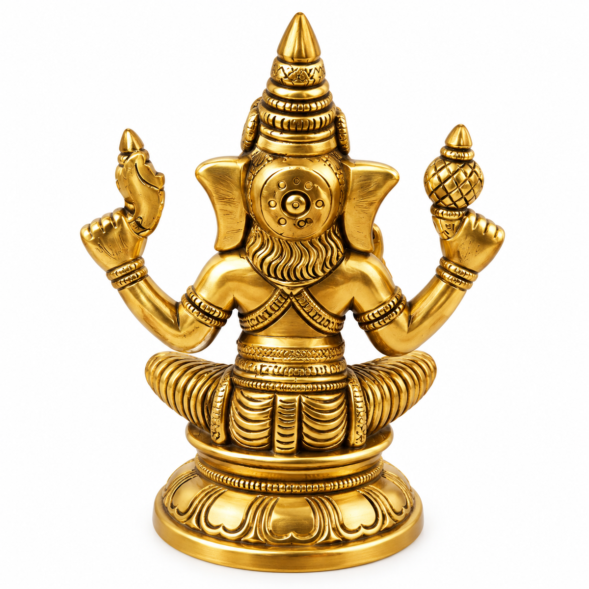 Title: Brass Lord Ganesha Idol – Traditional Ganpati Murti for Pooja