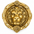 Premium Brass Lion Face Door Knocker | Decorative Singham Door Handle