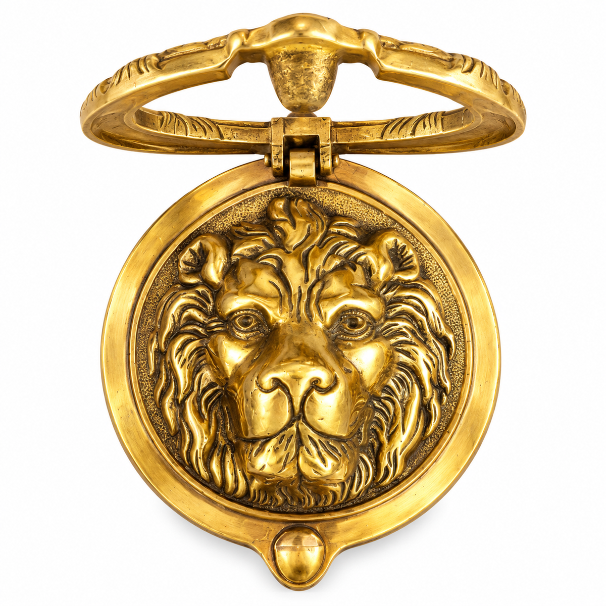 Premium Brass Lion Face Door Knocker | Decorative Singham Door Handle