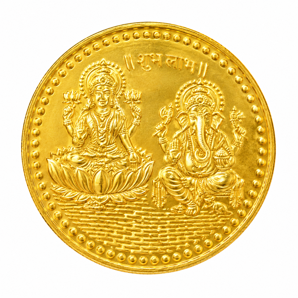 Lakshmi Ganesh Religious Coin for Puja, Diwali & Gifting