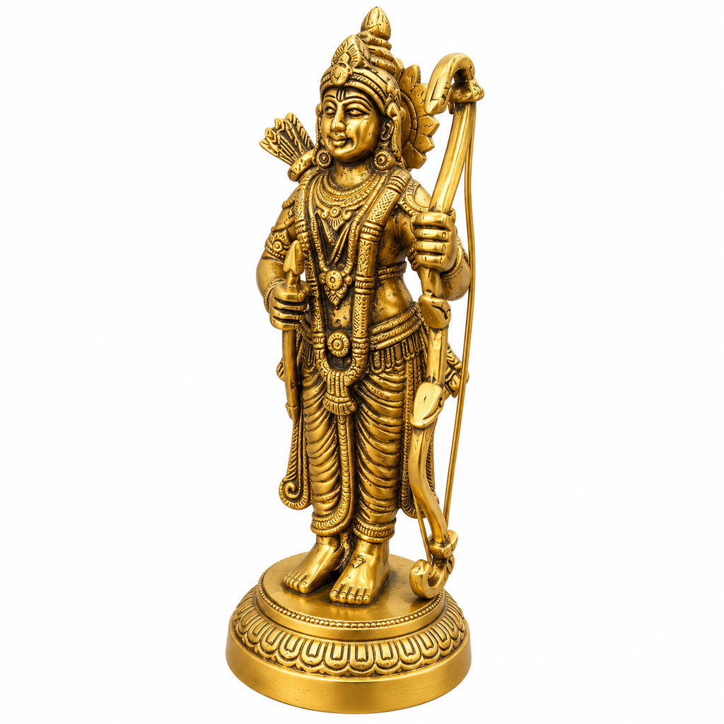 Brass Lord Ram Idol with Bow & Arrow