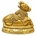 Brass Nandi Maharaj Idol | Lord Shiva Nandi Bull Statue for Puja & Home Temple