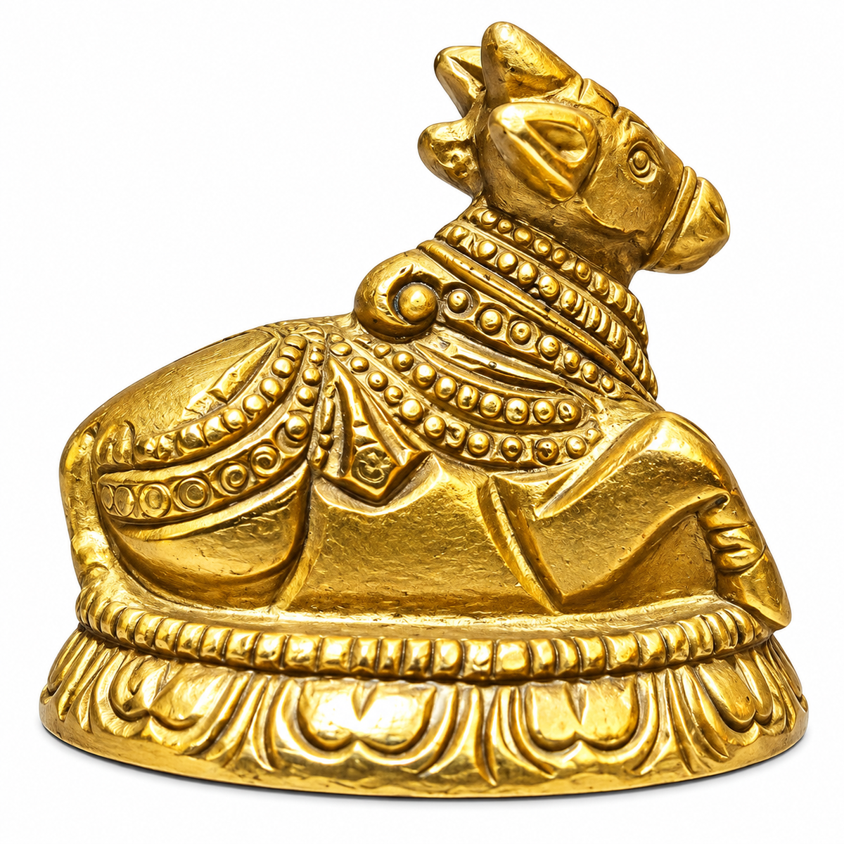 Brass Nandi Maharaj Idol | Lord Shiva Nandi Bull Statue for Puja & Home Temple