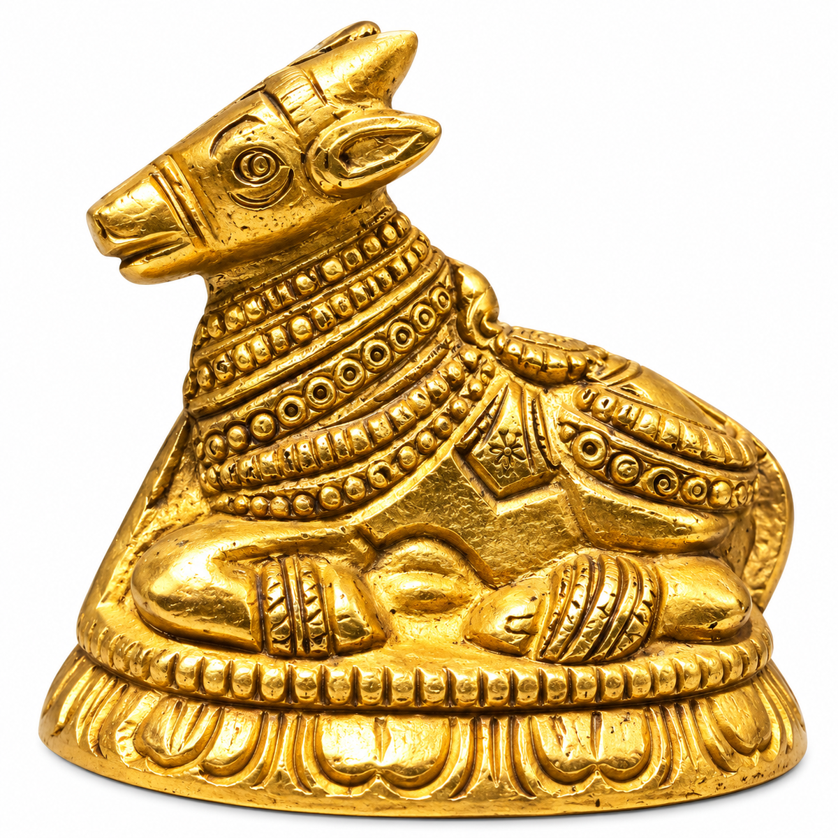 Brass Nandi Maharaj Idol | Lord Shiva Nandi Bull Statue for Puja & Home Temple