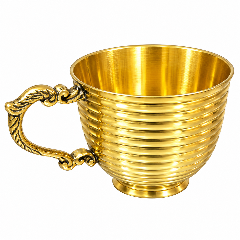 Premium Brass Cup with Designer Handle |