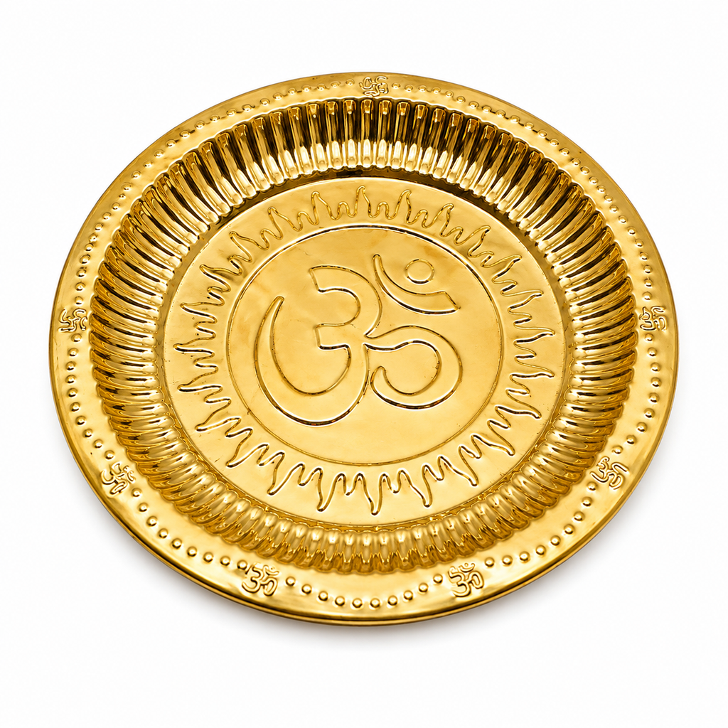 Brass Om Pooja Plate (Decorative Thali)