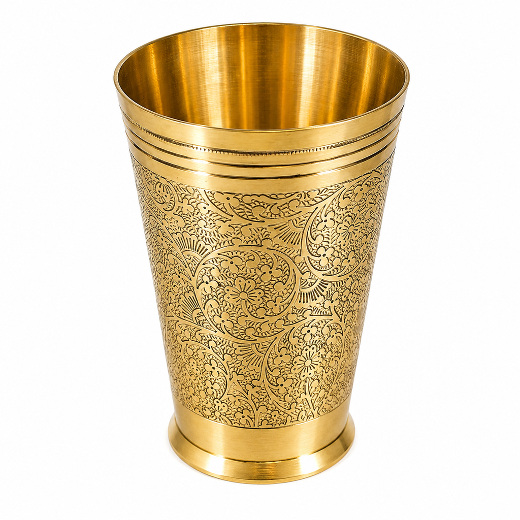 Premium Engraved Brass Glass