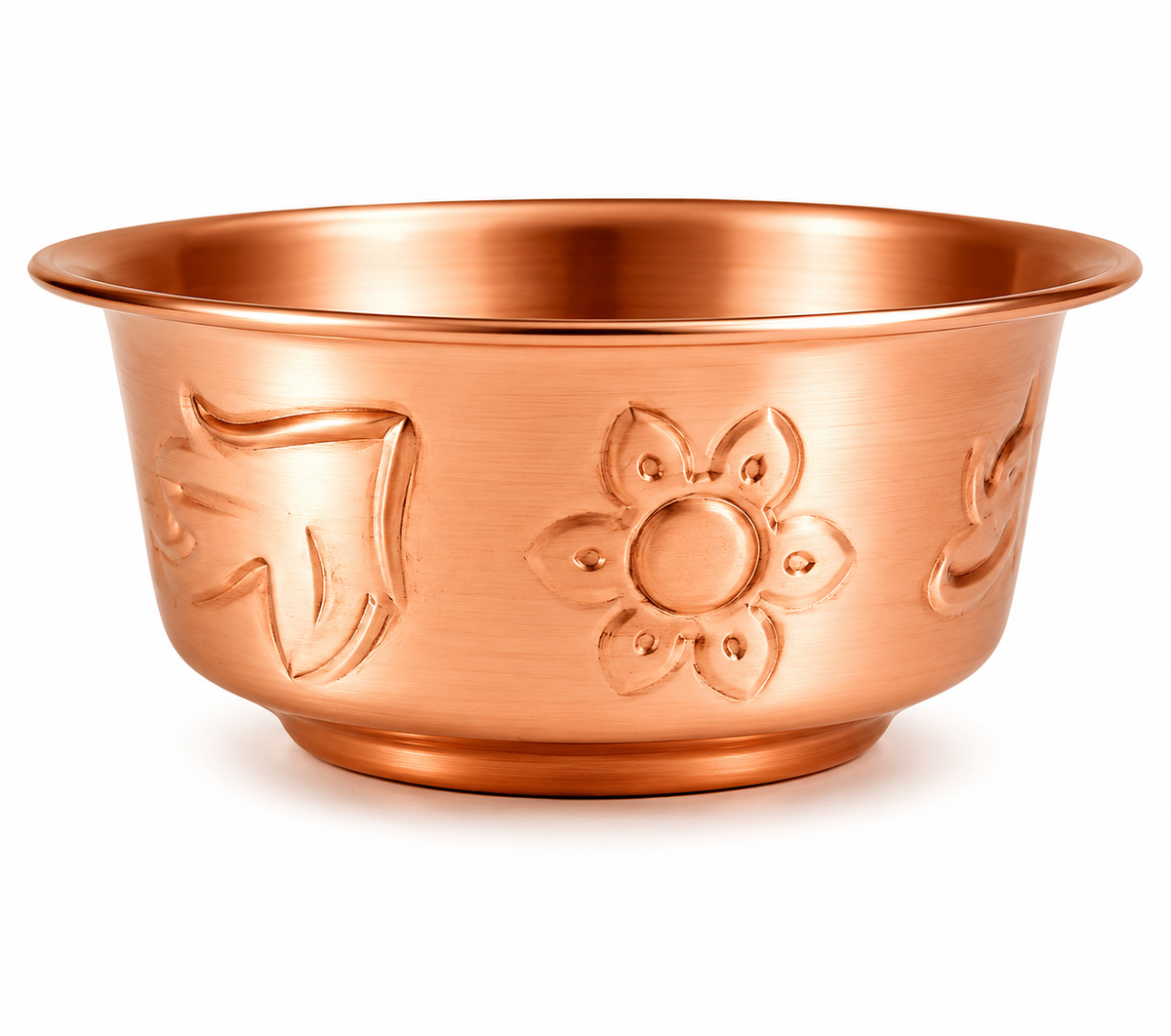 Handcrafted Embossed Copper Serving Bowl