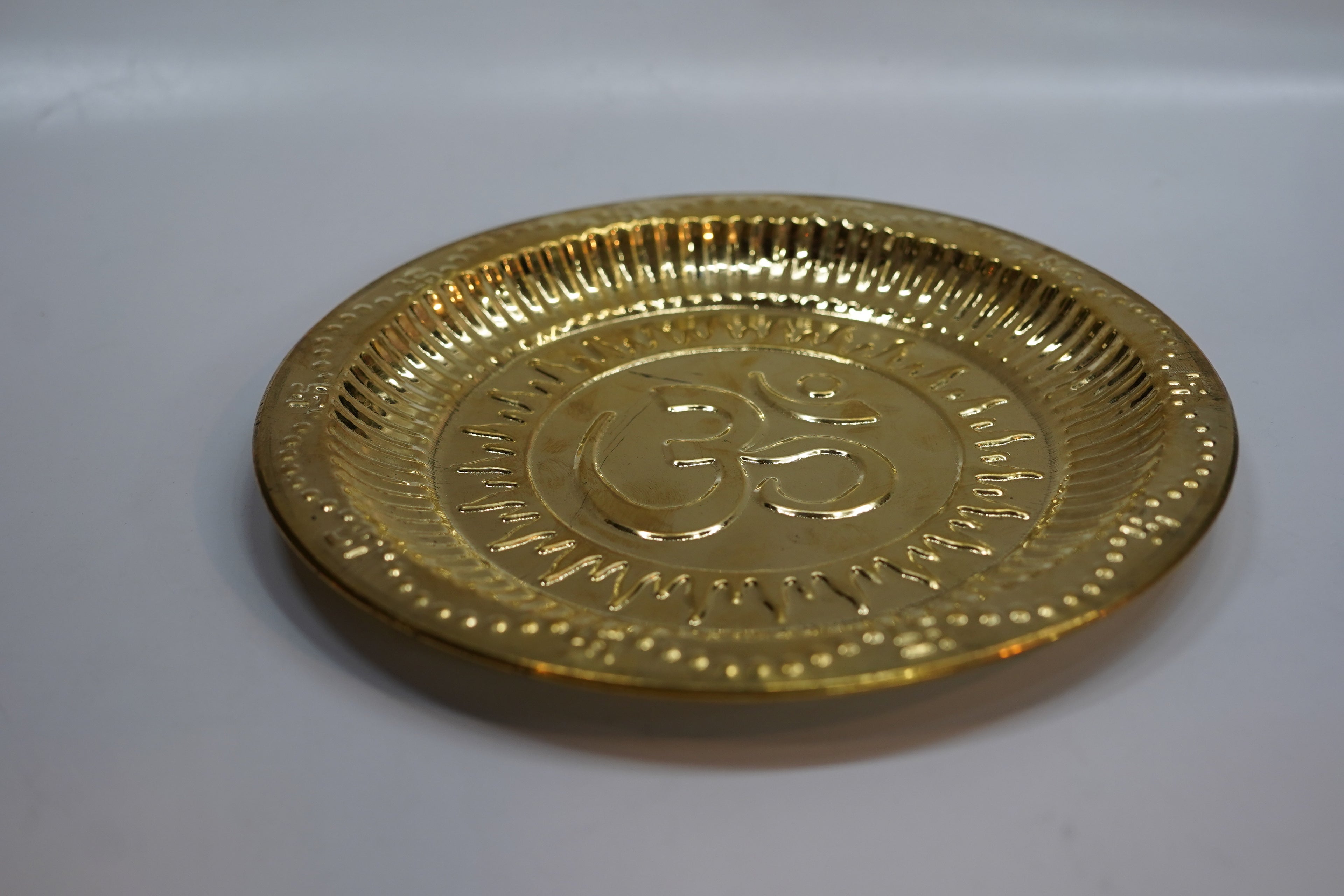 Brass Om Pooja Plate (Decorative Thali)