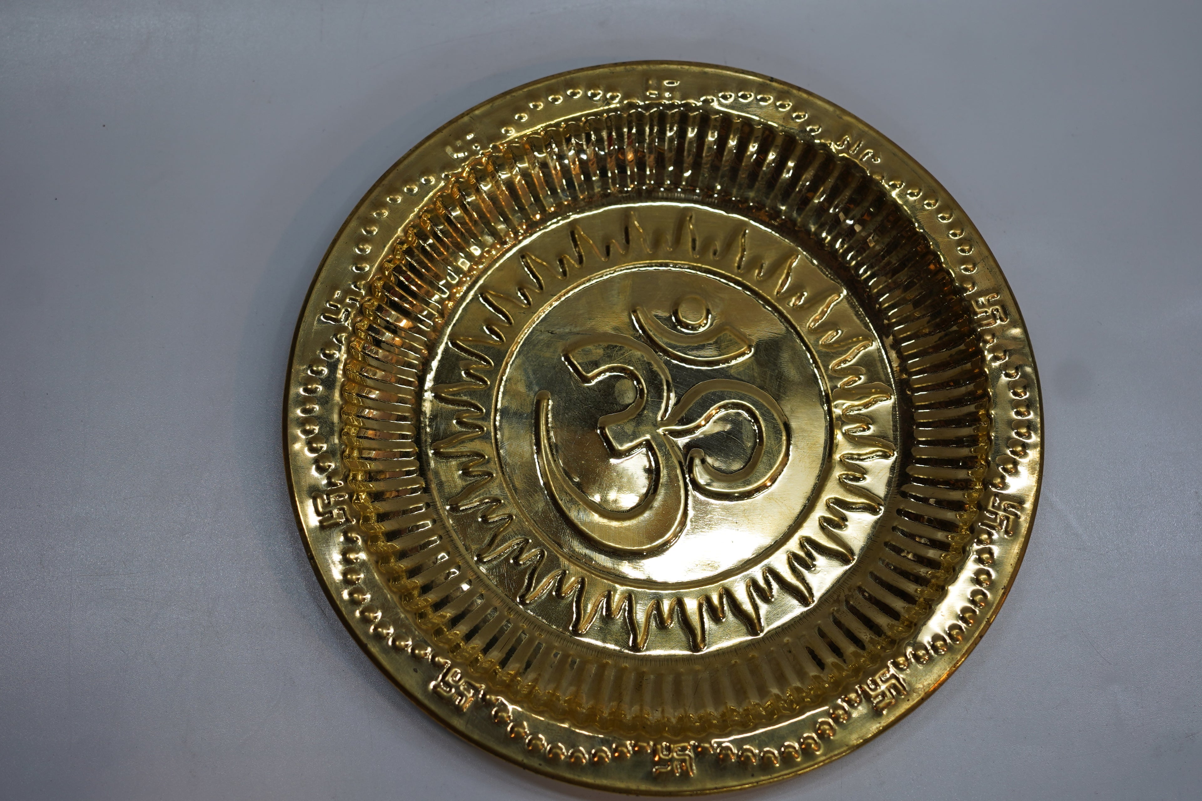 Brass Om Pooja Plate (Decorative Thali)