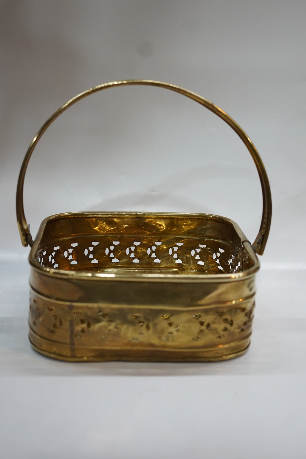 Premium Brass Pooja Basket with Handle