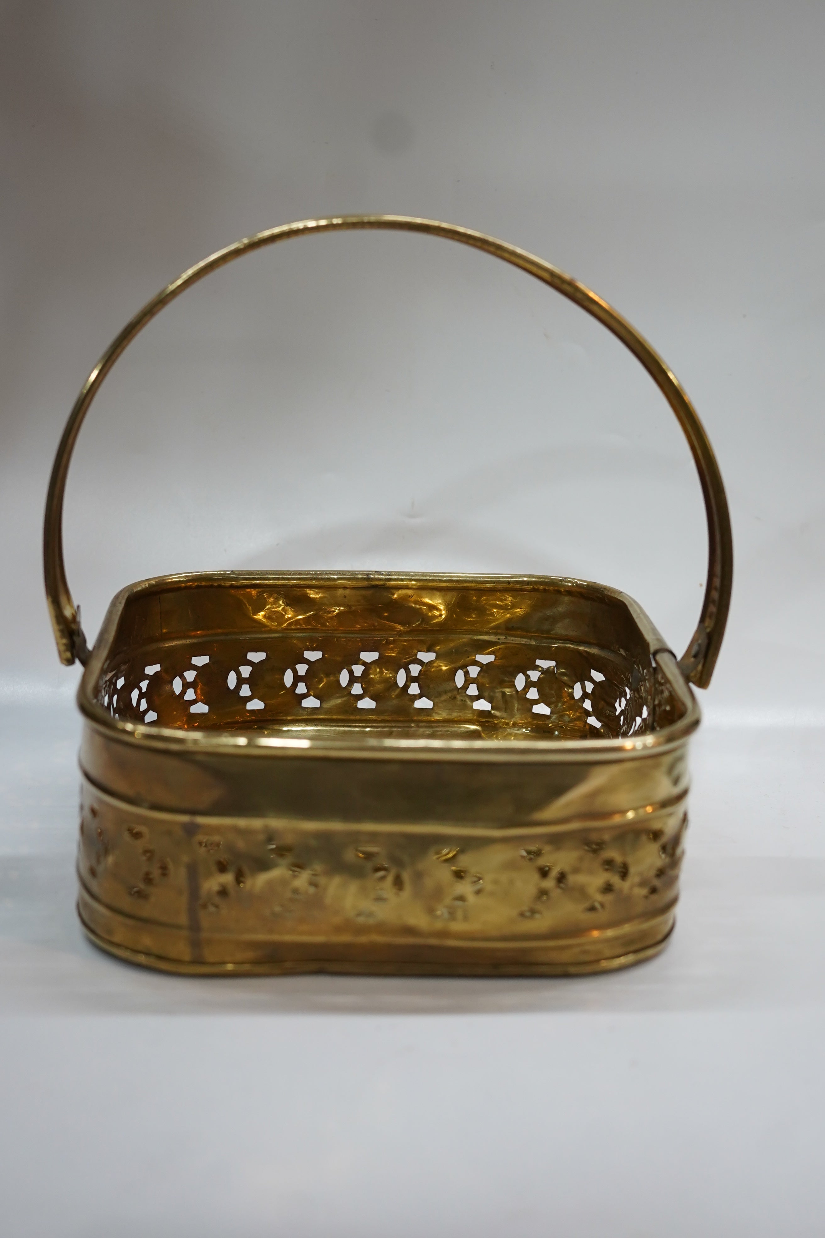 Premium Brass Pooja Basket with Handle