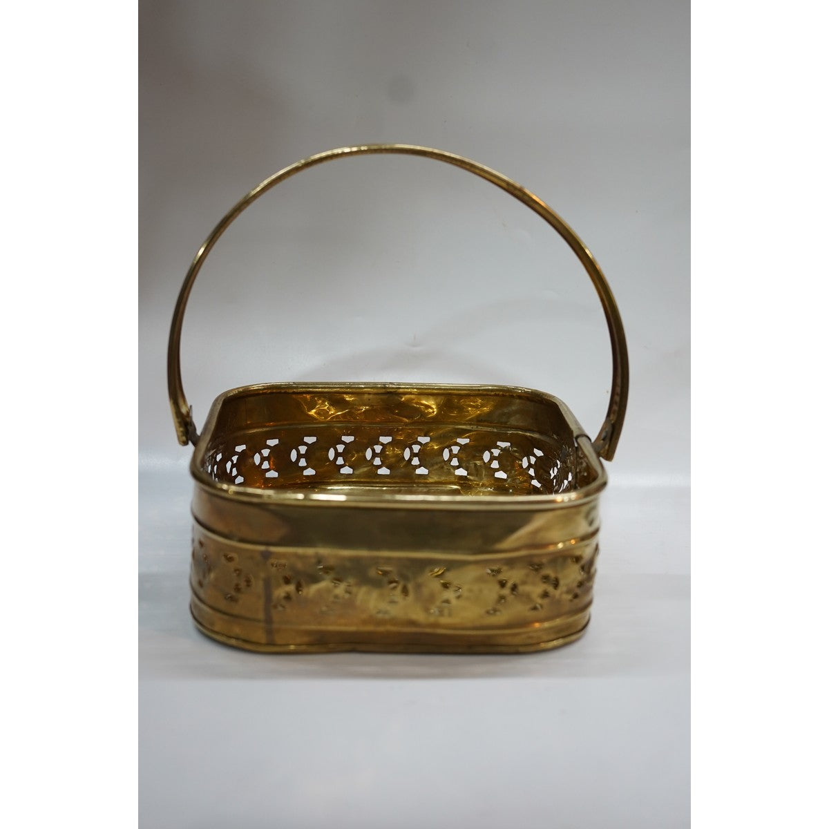 Handcrafted Brass Decorative Basket with Handle | Pooja & Home Decor