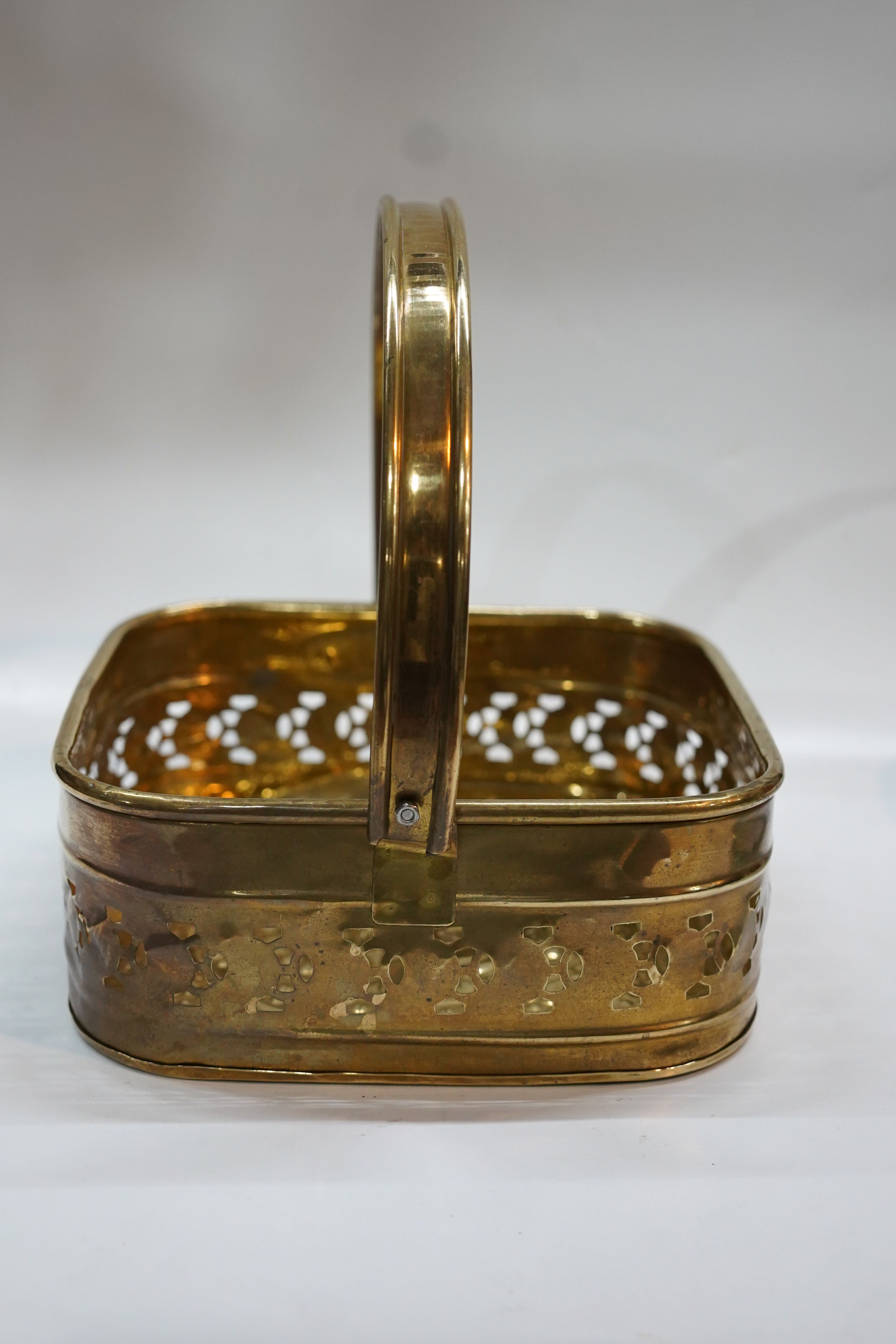 Premium Brass Pooja Basket with Handle