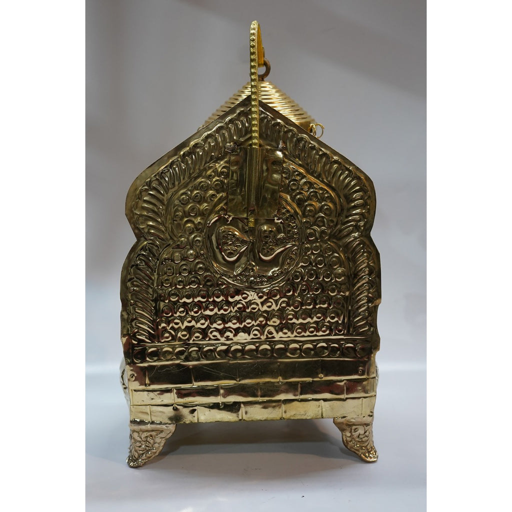 Handcrafted Brass Singhasan with Om Design | Premium Pooja Chowki for Laddu Gopal & Idols