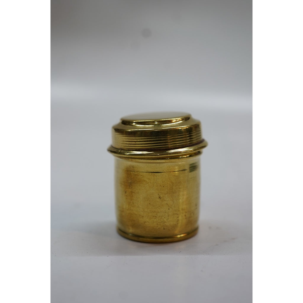Handcrafted Brass Sindoor Box with Lid | Traditional Pooja & Kumkum Container