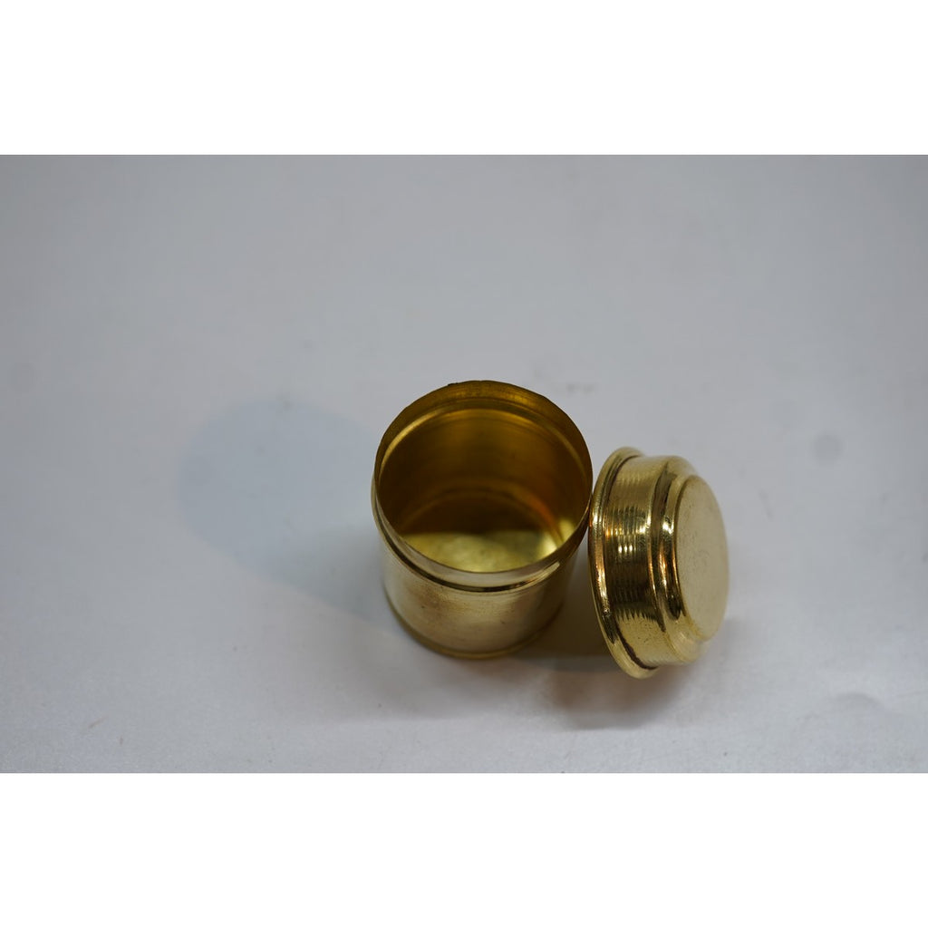 Handcrafted Brass Sindoor Box with Lid | Traditional Pooja & Kumkum Container