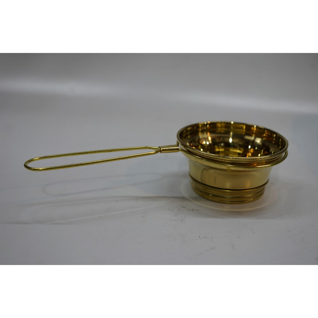 Handcrafted Brass Tea Strainer with Handle | Traditional Brass Chai Filter