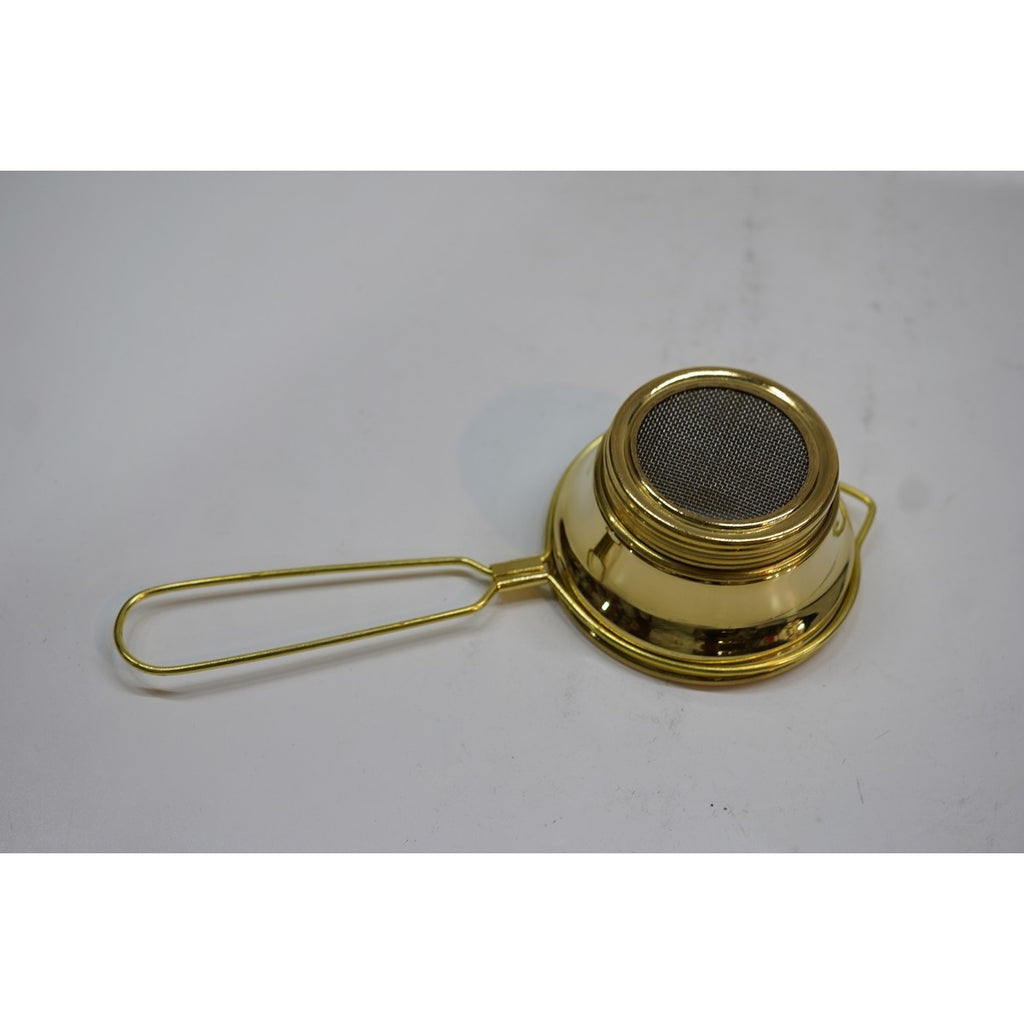 Handcrafted Brass Tea Strainer with Handle | Traditional Brass Chai Filter
