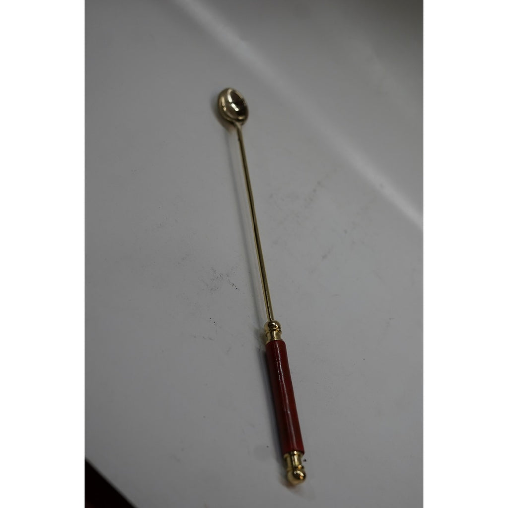 Premium Brass Havan Ghee Offering Spoon with Wooden Handle