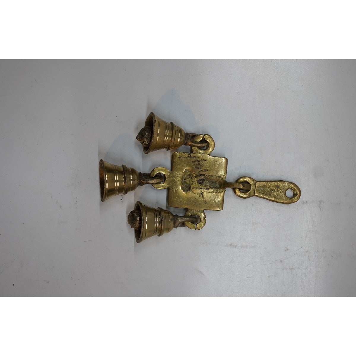 Handcrafted Brass Triple Bell Hanging for Temple & Home Decor
