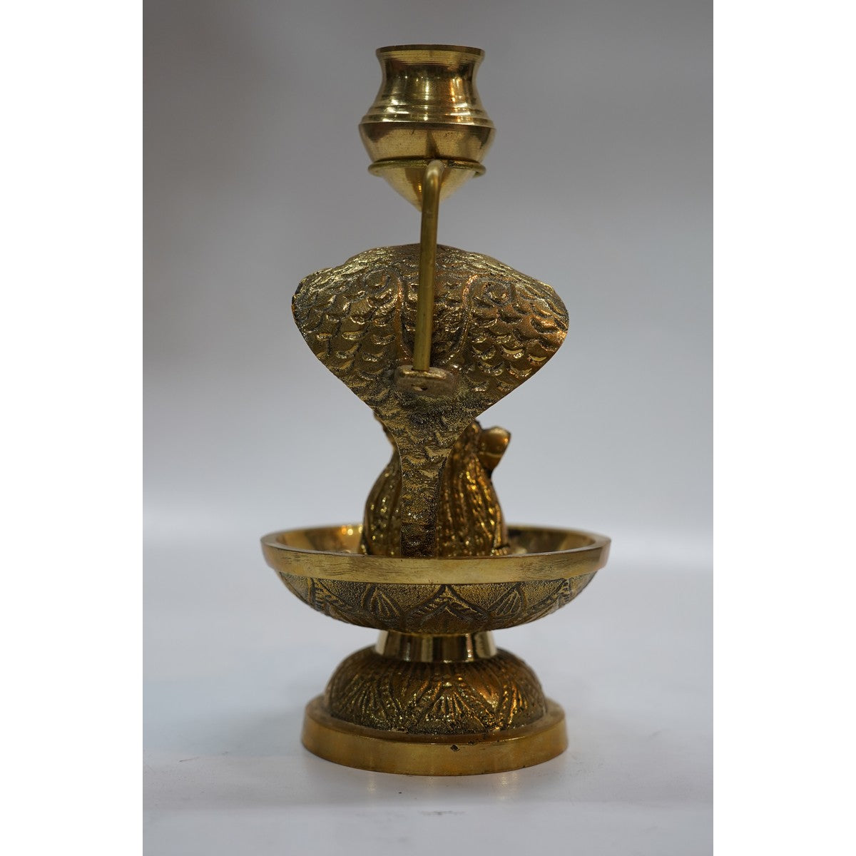 Handcrafted Brass Sheshnaag Shivling Abhishek Stand with Jal Kalash