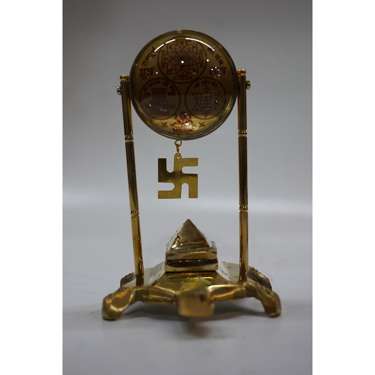 Handcrafted Brass Shree Yantra Tortoise Stand for Vastu & Prosperity