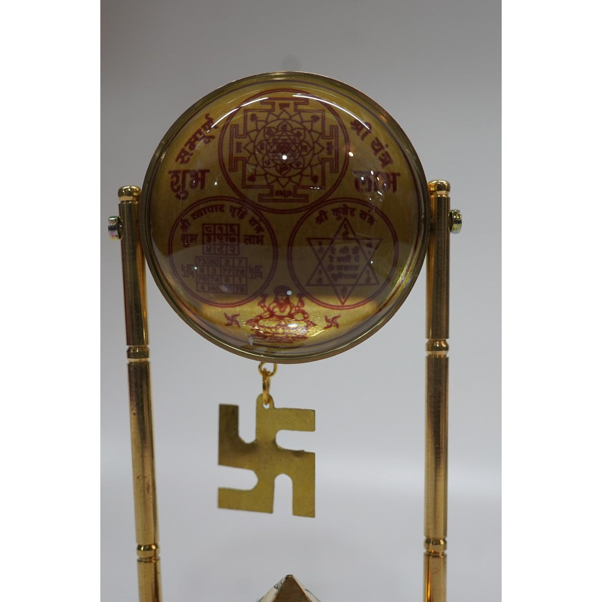 Handcrafted Brass Shree Yantra Tortoise Stand for Vastu & Prosperity