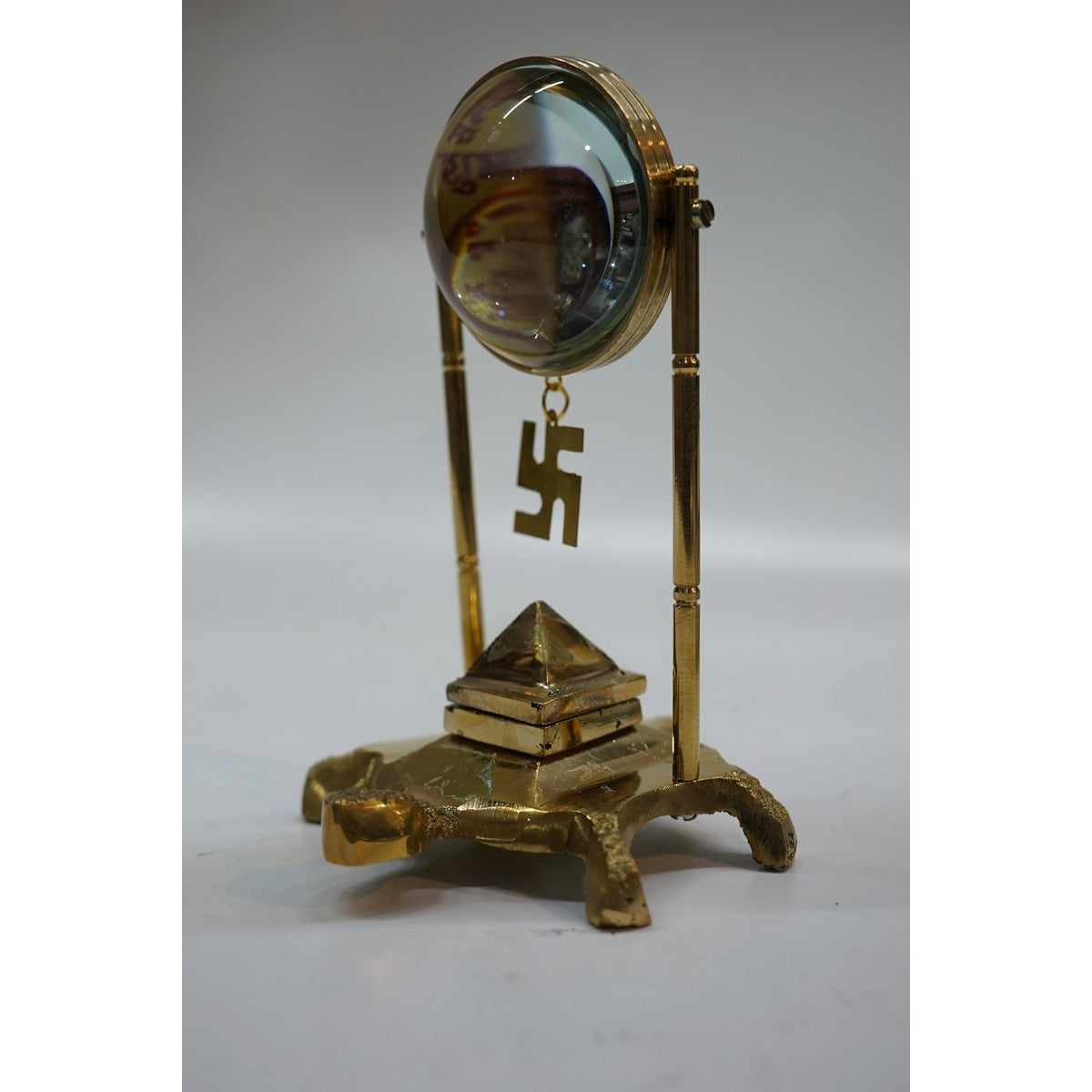 Handcrafted Brass Shree Yantra Tortoise Stand for Vastu & Prosperity
