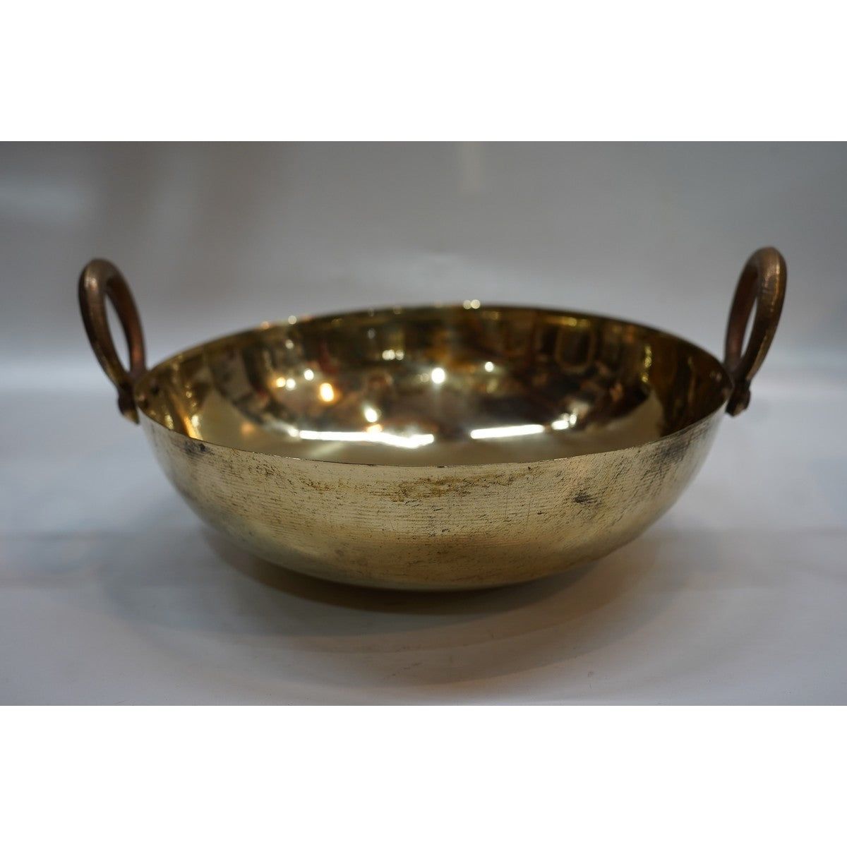 Handcrafted Brass Serving Kadhai with Dual Handles