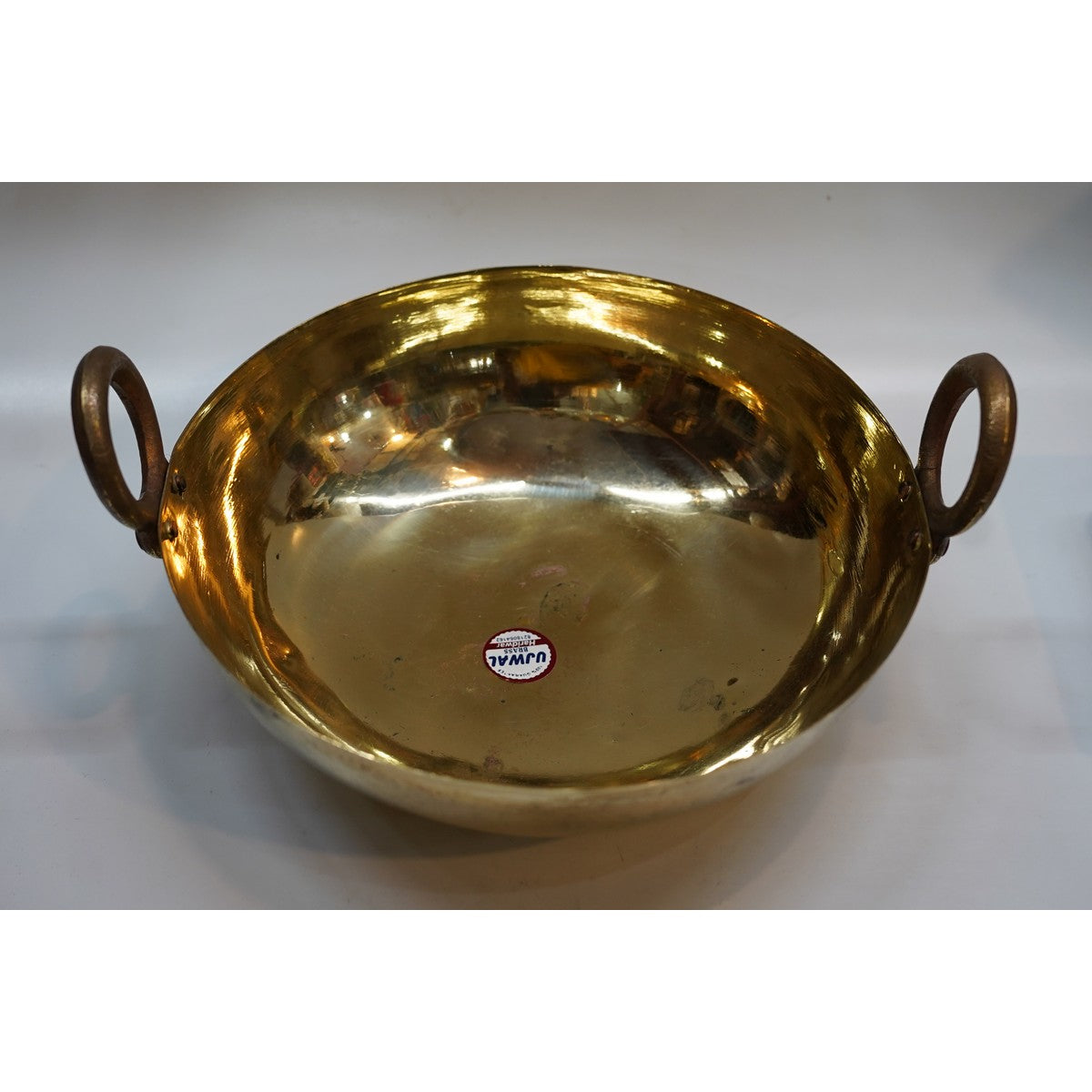 Handcrafted Brass Serving Kadhai with Dual Handles