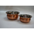Handcrafted Pure Copper Handi Set (Pack of 2) for Cooking & Serving