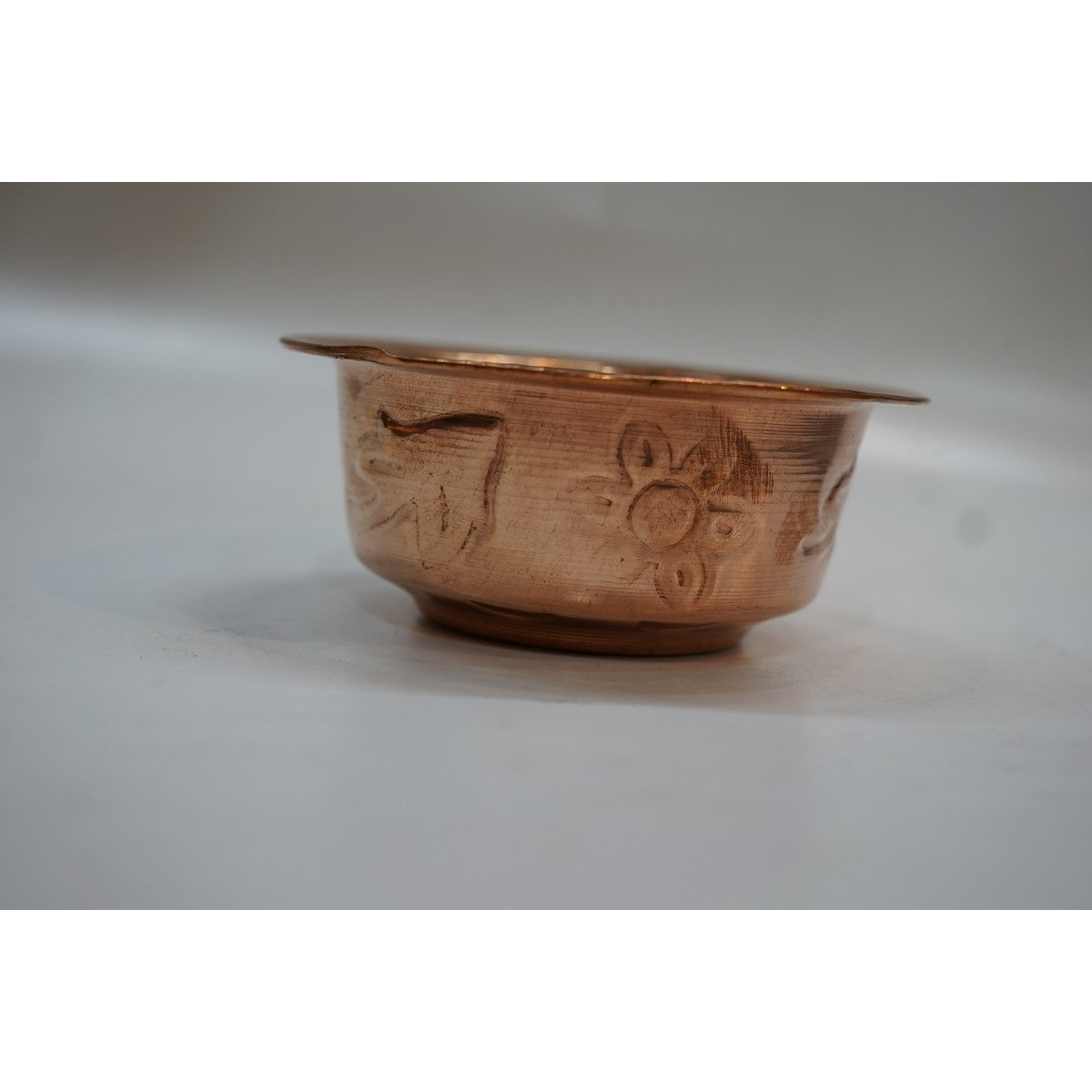 Handcrafted Embossed Copper Serving Bowl