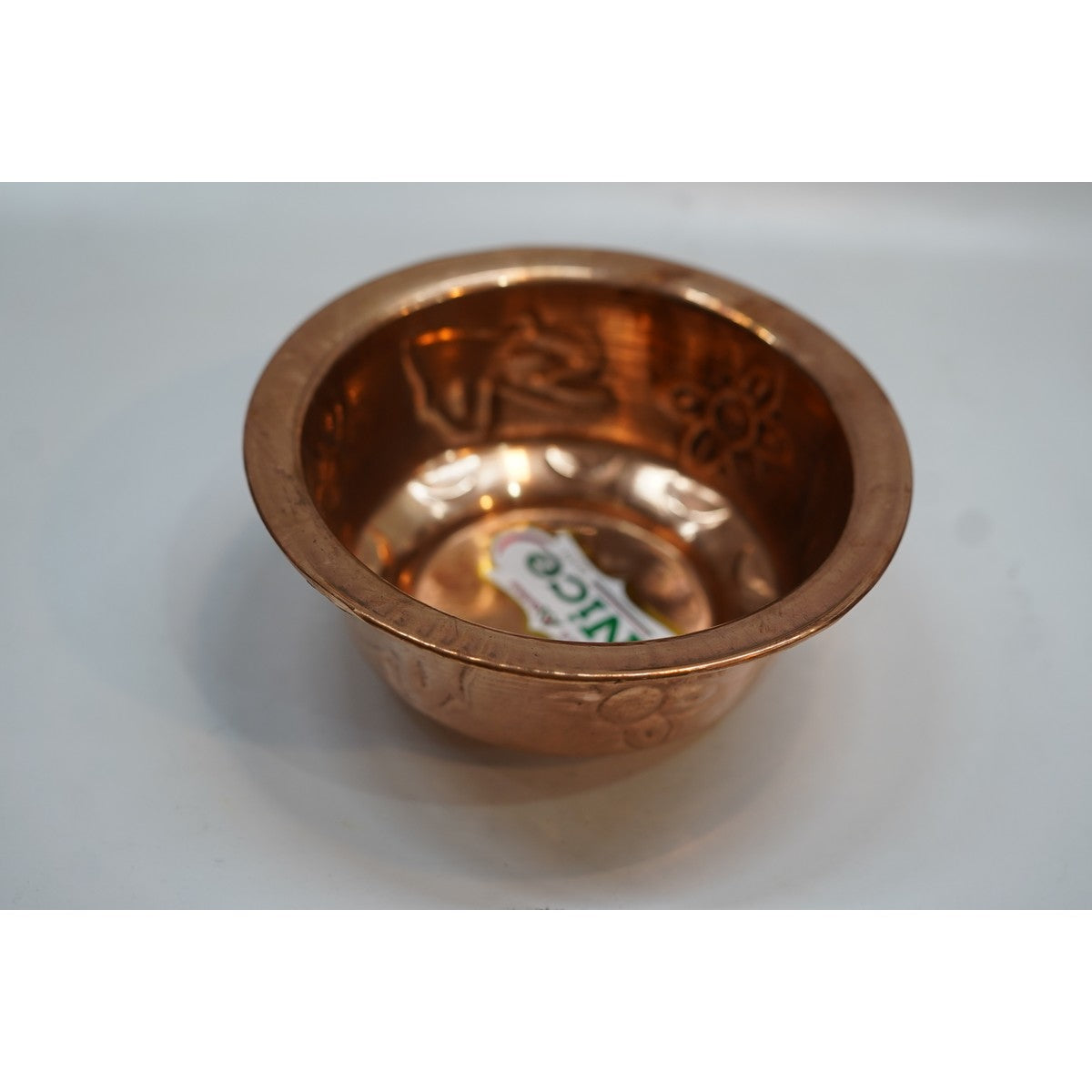 Handcrafted Embossed Copper Serving Bowl