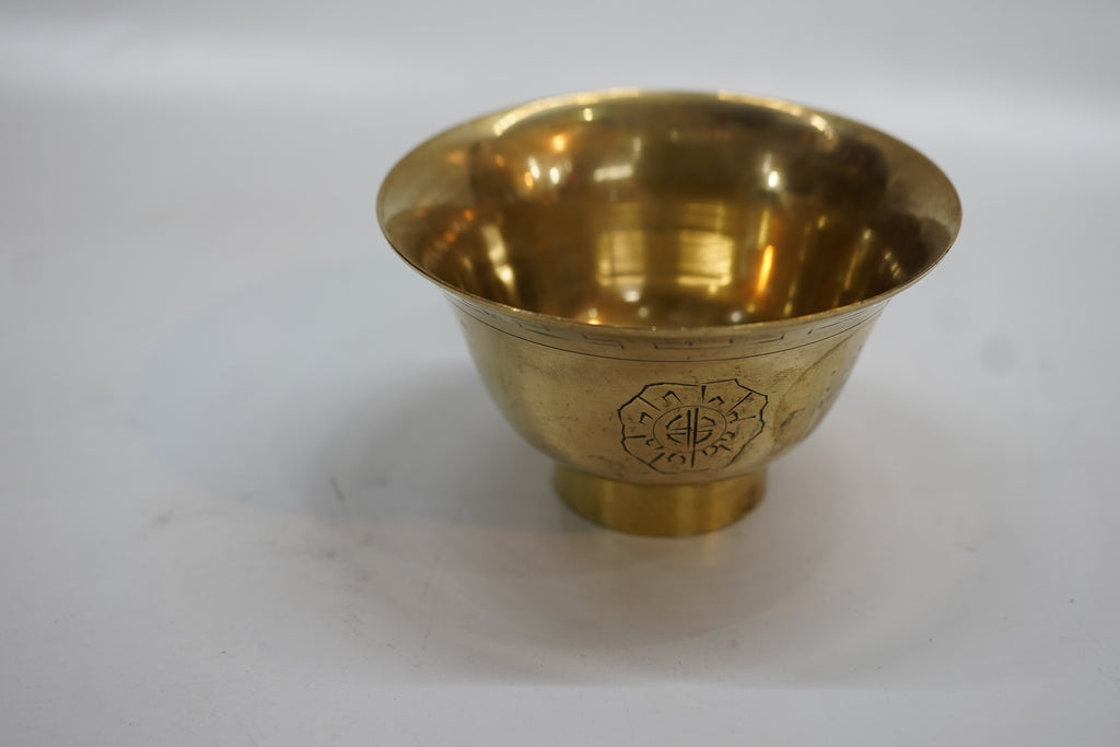 Premium Brass Decorative Bowl with Engraved Patterns | Traditional Brass Katori for Puja & Home Decor