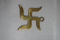 Handcrafted Pure Brass Wavy Swastik Wall Hanging | Curved Edge Auspicious Vastu Swastika Door Emblem for Home Entrance