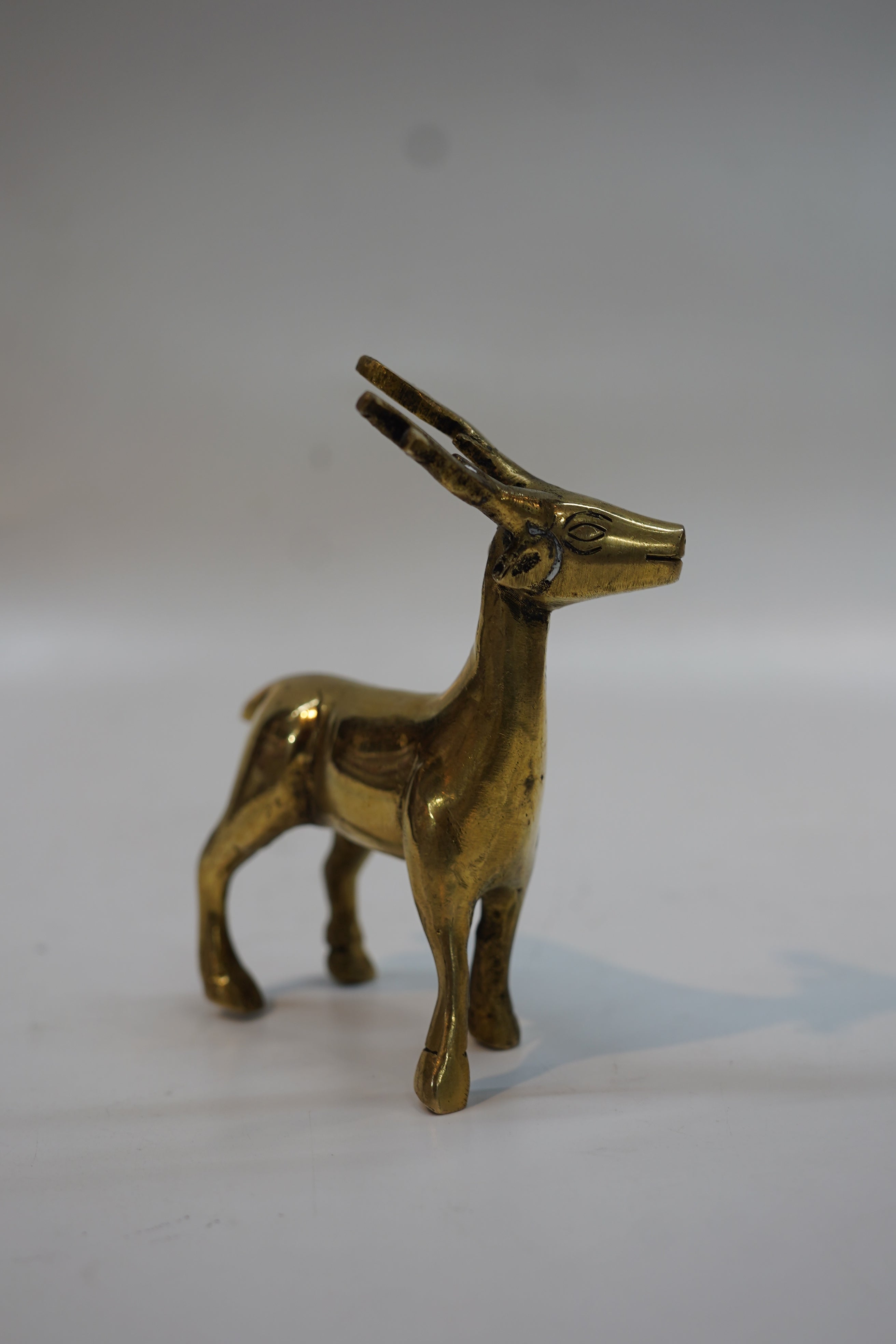 Handcrafted Brass Deer Figurine | Vintage Antelope Stag Showpiece for Home Decor & Gifting