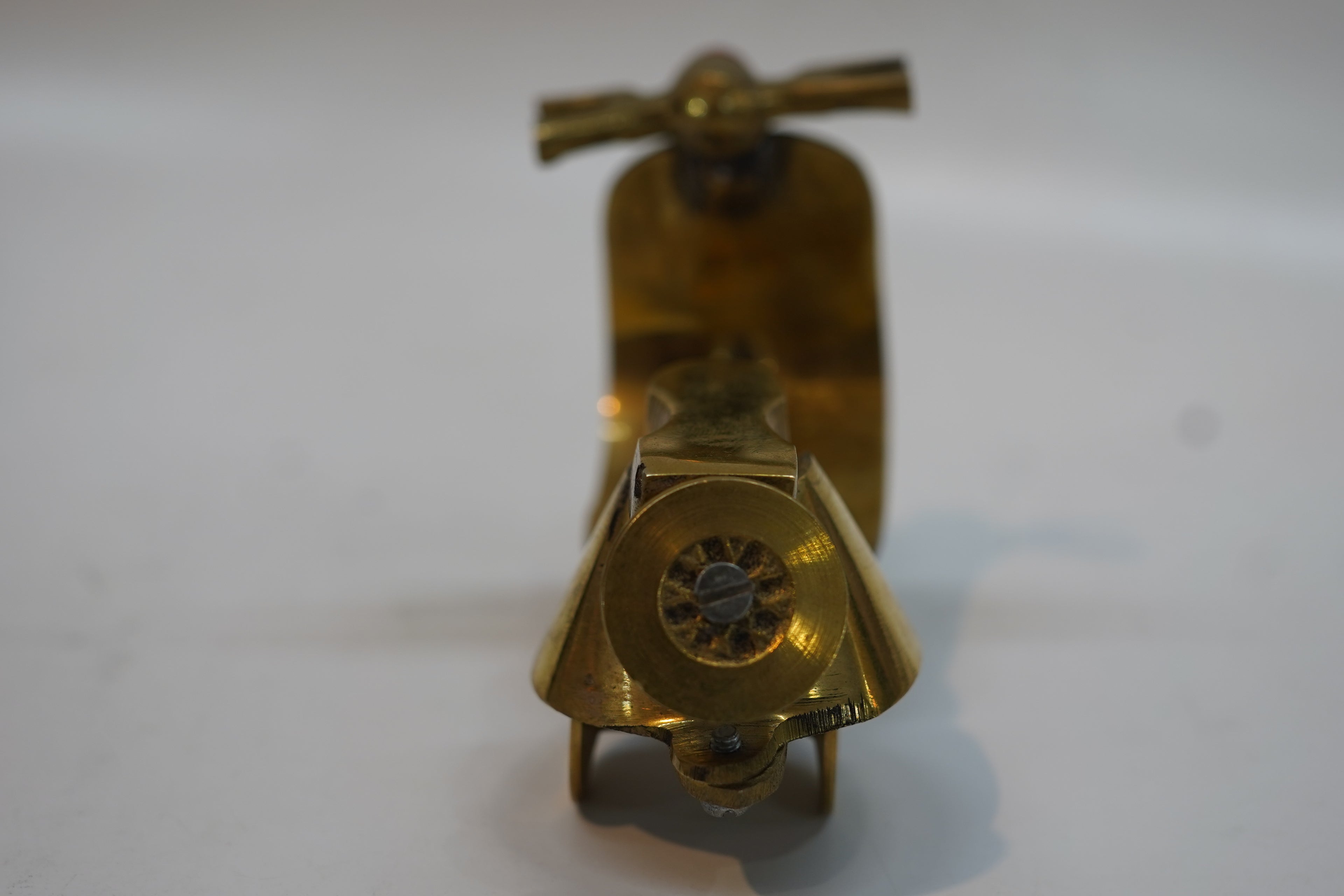 Antique Brass Scooter Showpiece | Handcrafted Miniature Vespa Toy for Gift & Living Room Decor