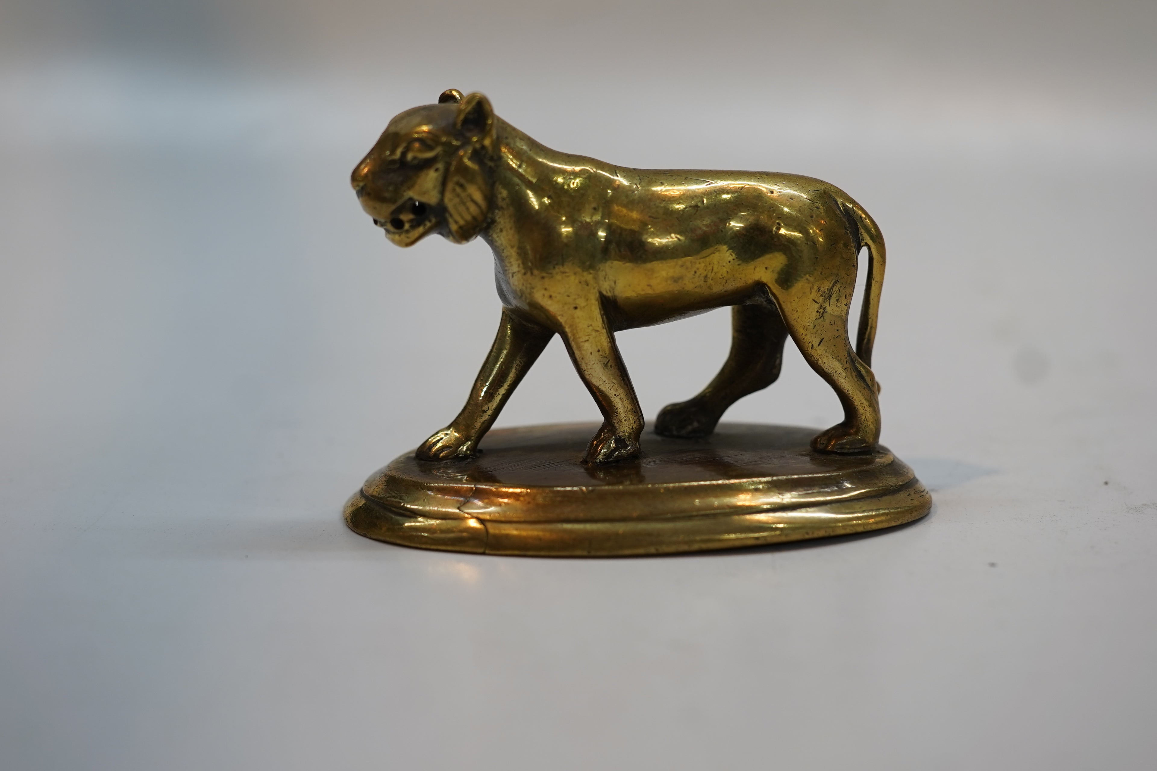 Antique Miniature Lioness Statue for Home Decor, Office Desk & Collectibles