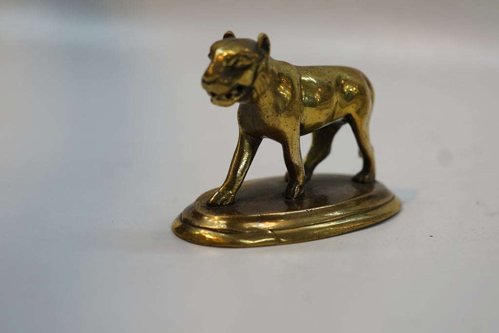 Antique Miniature Lioness Statue for Home Decor, Office Desk & Collectibles